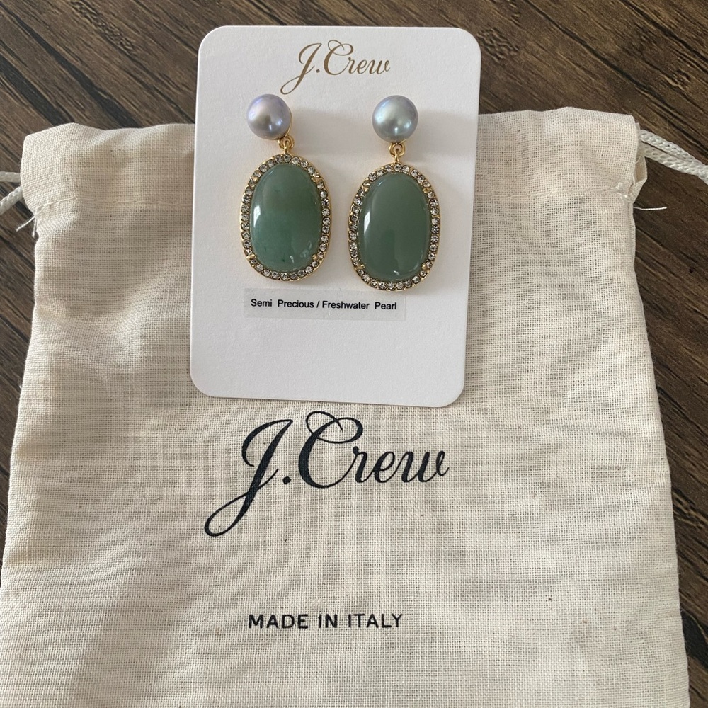 J. Crew Stone and Freshwater Pearl Post Earrings - Picture 5 of 9
